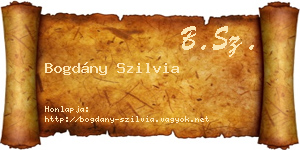 Bogdány Szilvia névjegykártya