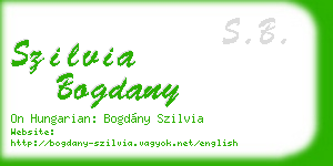 szilvia bogdany business card